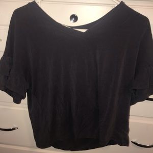 Pink rose T-shirt flare sleeves